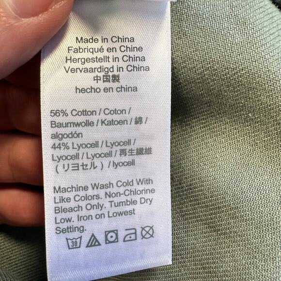 J. Crew Zip Front Chino Dress Green 00 Safari - Picture 10 of 14